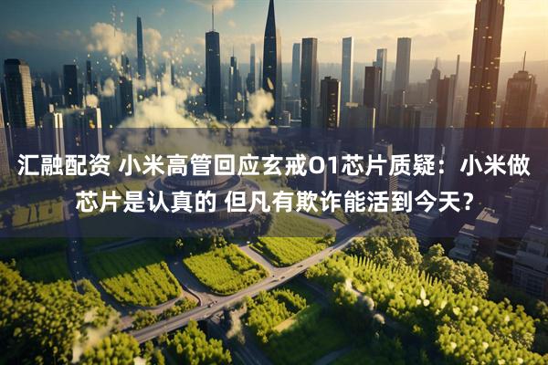 汇融配资 小米高管回应玄戒O1芯片质疑：小米做芯片是认真的 但凡有欺诈能活到今天？